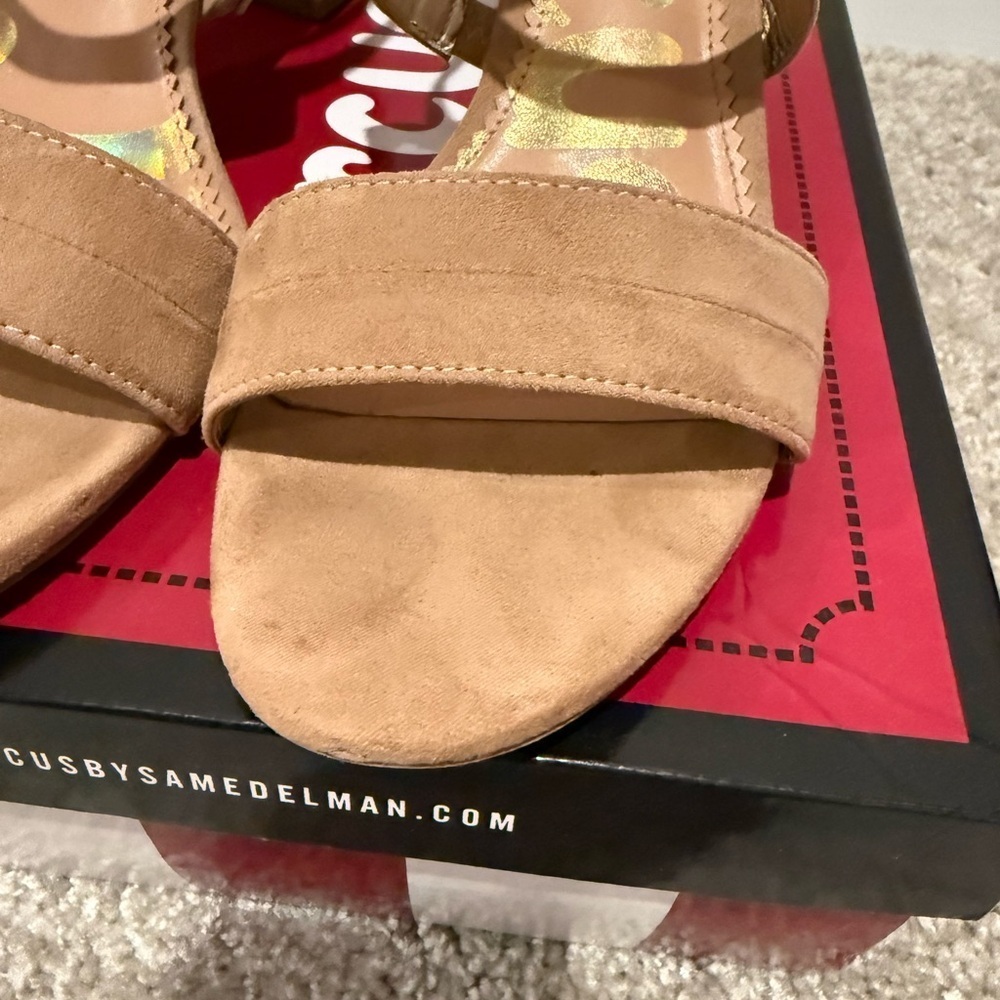 Circus by Sam Edelman Tan Suede Strappy Heeled Sandals - Picture 3 of 8
